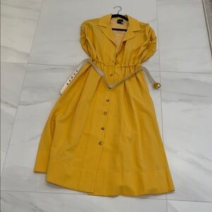 Madison Tara Yellow Button-Up Midi Dress
